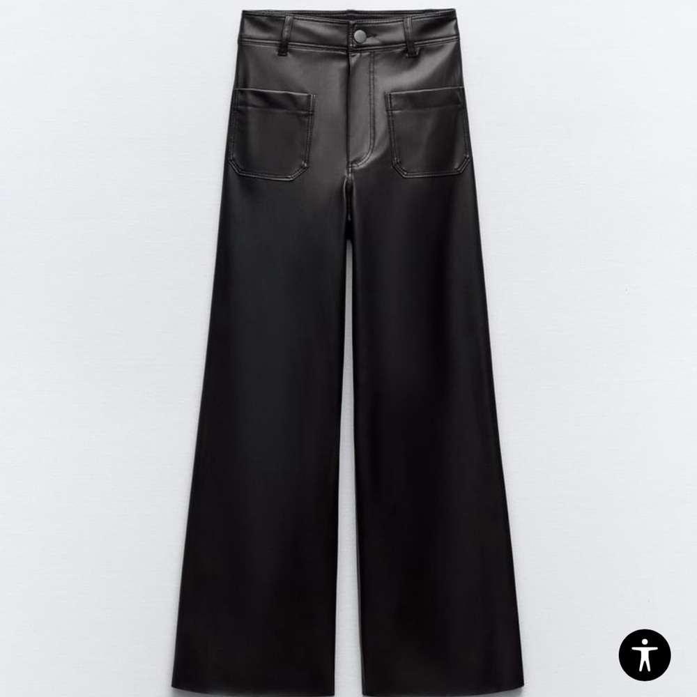 NWT Zara Marine Leather Pants